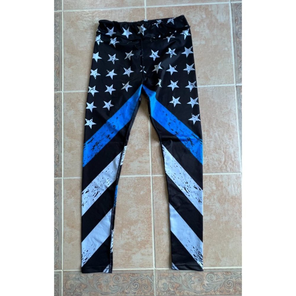 XLUSION  Worn once Stars and‎ Stripes Pat Leggings Women Size M